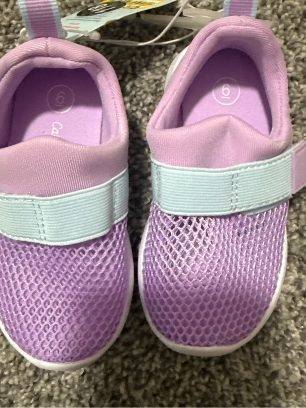 Kids Lilac Mesh Slip-On Sneakers with Mint Strap